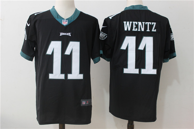 Men's Philadelphia Eagles #11 Carson Wentz Jersey Black
